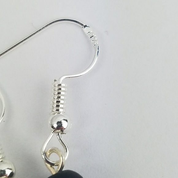 Matte Black Unicorn Earrings - Picture 2 of 4